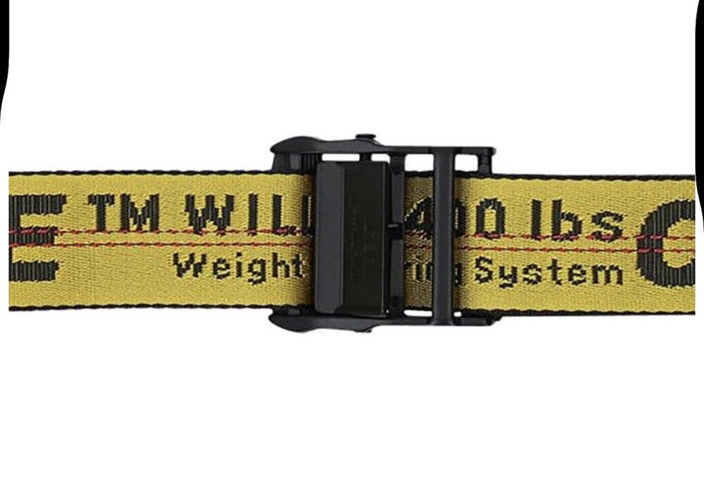 Off-White Men's Silver Industrial Logo Buckle Woven Belt One one size fits all